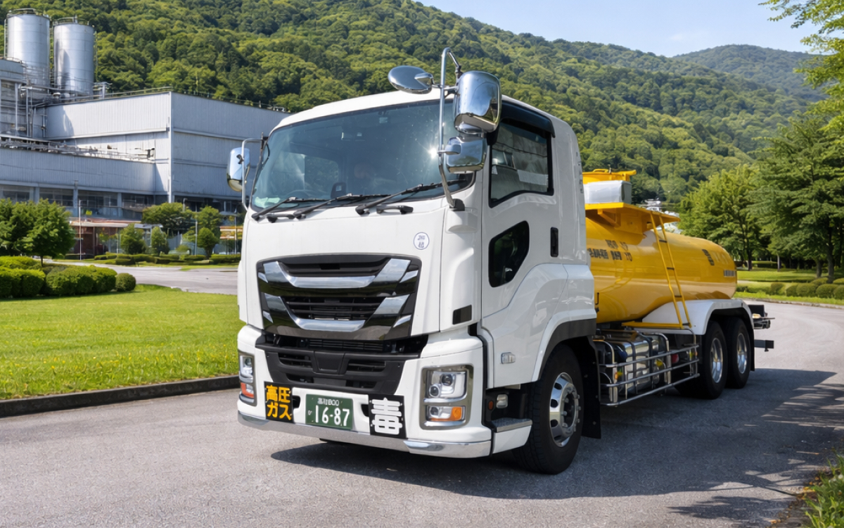 液体窒素ローリーのドライバー